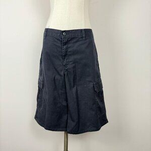 black cargo bermuda shorts